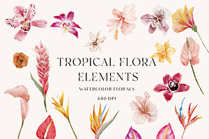 TROPICAL SUMMER- Exotic Flora Set