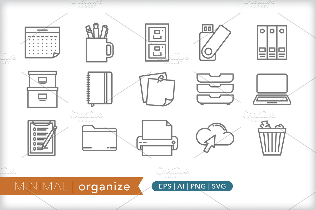 Minimal organize icons, an Outline Icon by Picture Window (Photo 1 of 5)