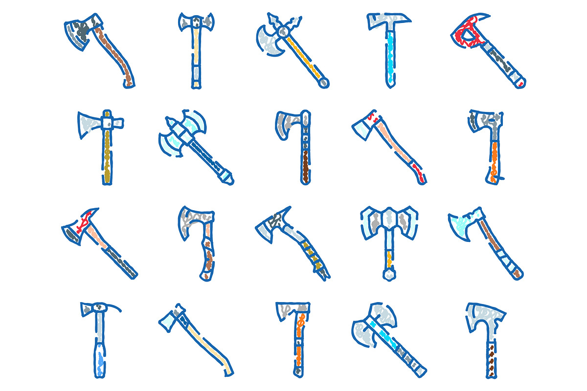 Axe and hatchet tools collection, an Object Graphic by pikepicture (Photo 2 of 3)