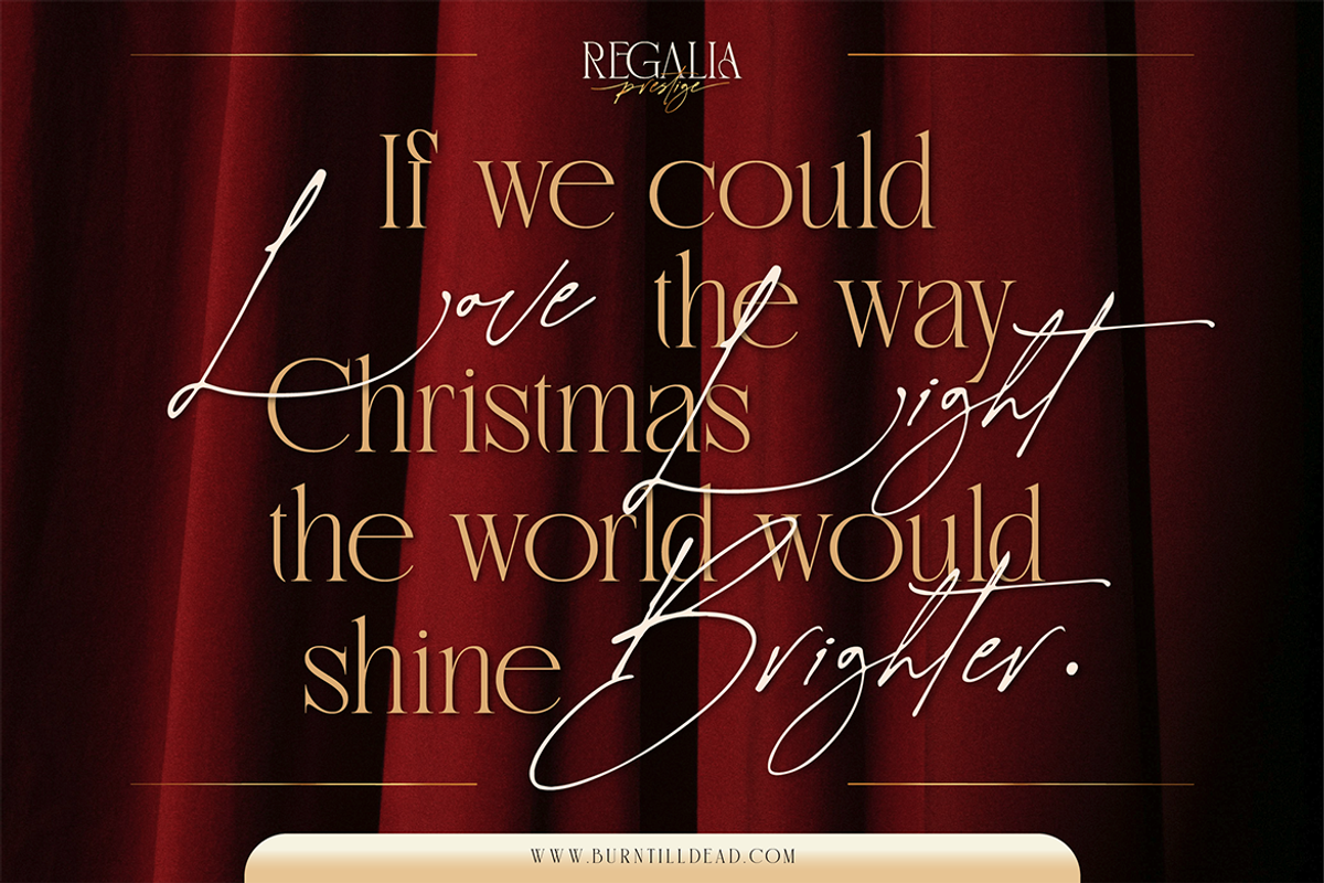 Regalia Prestige, a Serif Font by Burntilldead (Photo 12 of 12)
