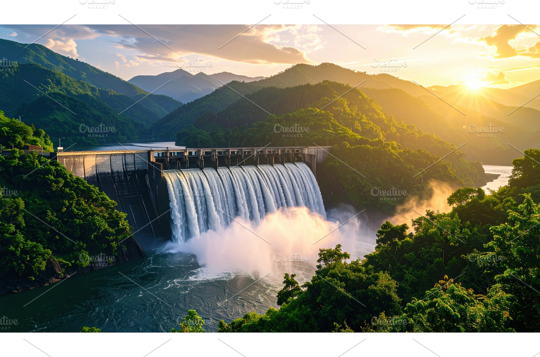 Hydropower dam releasing water with, a Nature Photo by Igor Tichonow