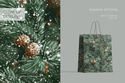 Winter Pine Branches Patterns, a Pattern Graphic by Gribanessa (Thumbnail 2 of 4)