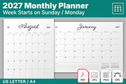 2027 Monthly Planner (MP050-27), a Stationery Template by mikhailmorosin (Thumbnail 1 of 6)