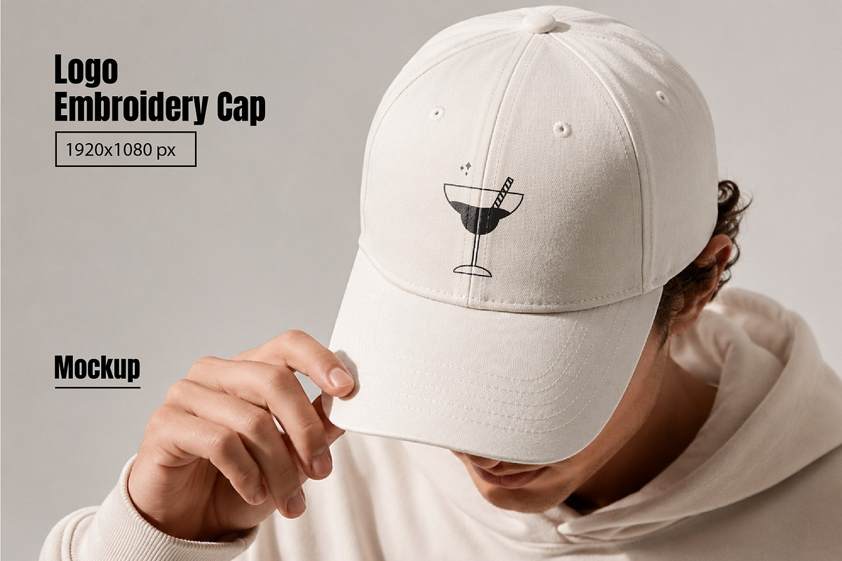Logo Embroidery Cap Mockup, a Hat Mockup by studiogstock (Photo 1 of 3)