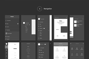 Wireframe Mobile UI Kit