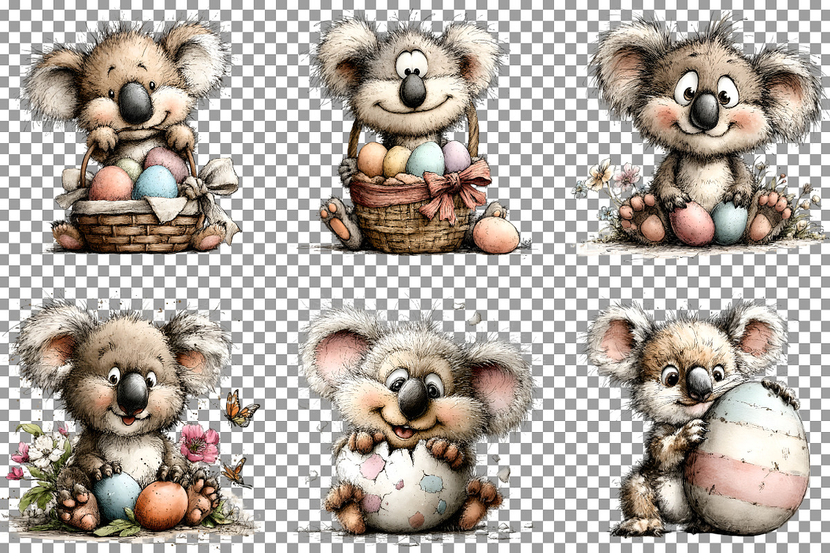 Whimsical Easter Koala Clipart, an Illustration by Sublimation Artist (Photo 2 of 7)