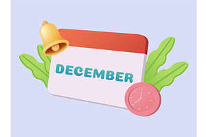 3d Calendar Icon. December