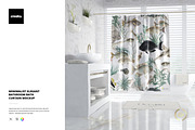Elegant Bathroom Bath Curtain Mockup, a Household Mockup by creatsy2 (Thumbnail 1 of 5)