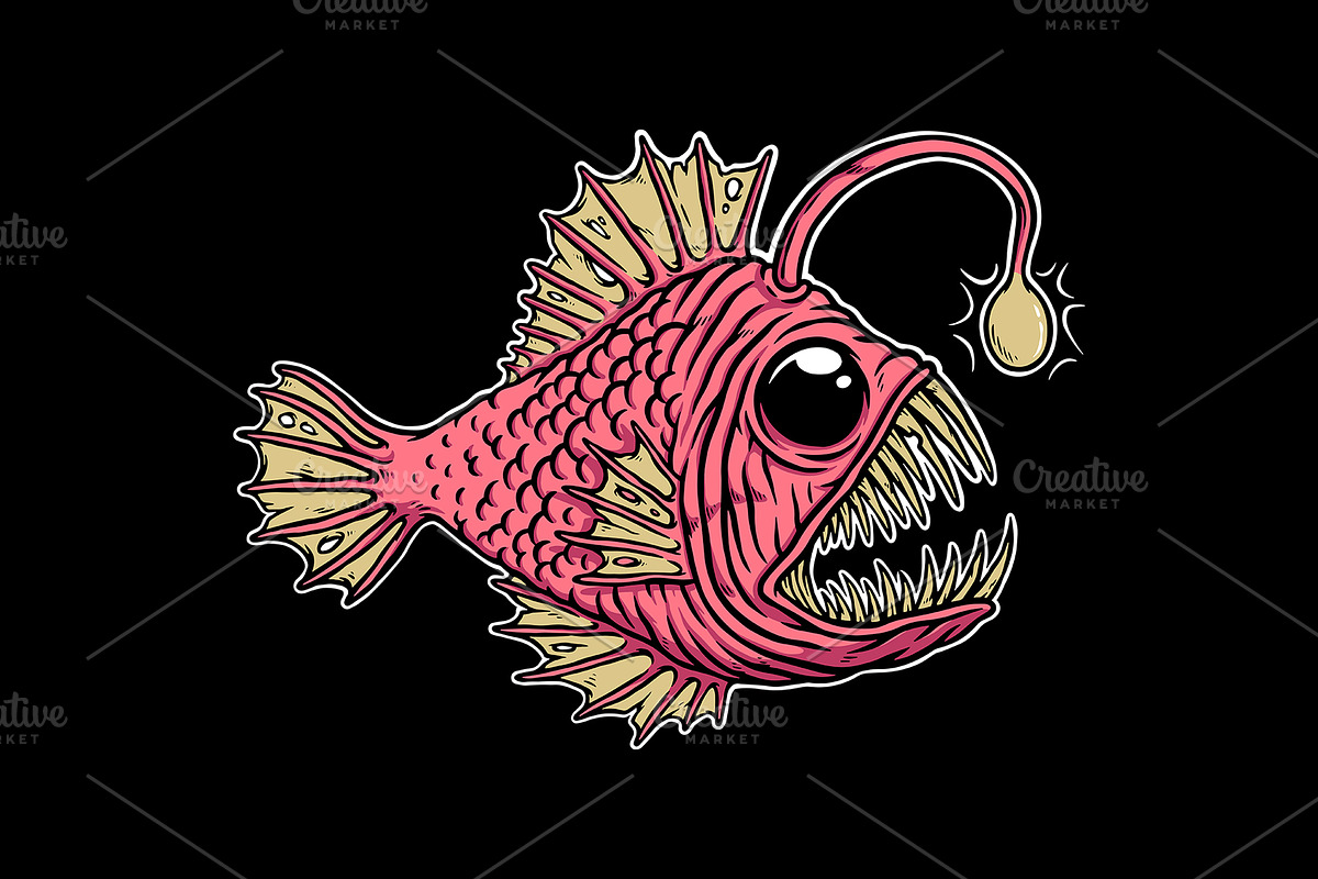 Deep sea fish scary illustration, an Animal Illustration by gunaonedesign (Photo 1 of 4)