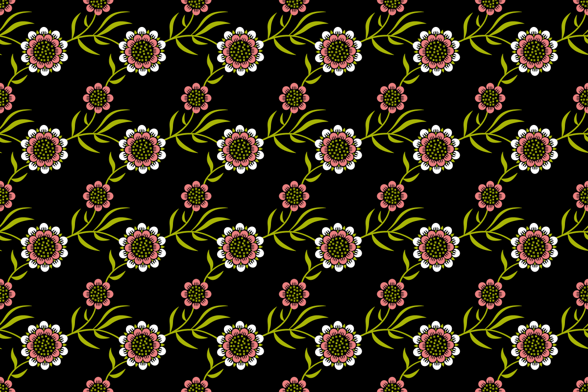 Leafy Mums Pattern Tile preview 4