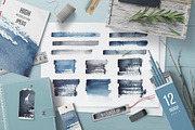 Watercolor Indigo Textures Set, a Texture Graphic by separisa (Thumbnail 1 of 5)