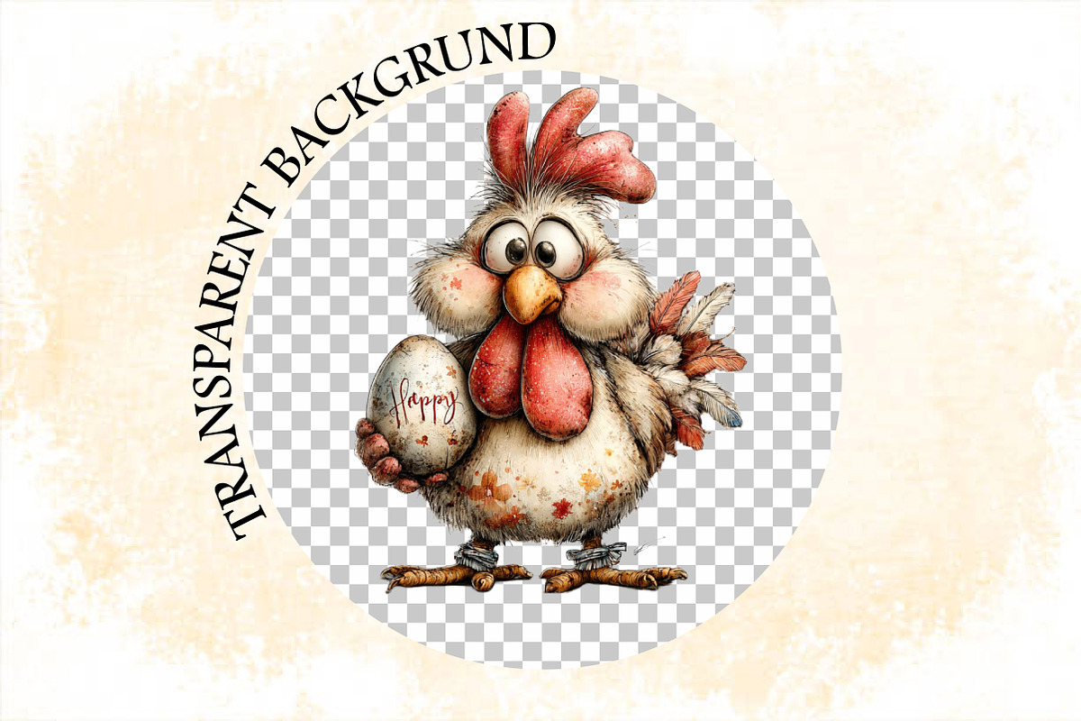 Whimsical Easter Chicken Clipart Bun, an Illustration by SVGArt (Photo 5 of 7)