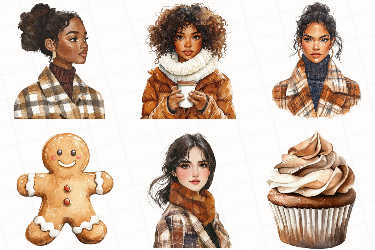 Watercolor Winter Cocoa Clipart, an Illustration by OK Design (Photo 4 of 5)
