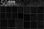 50 Rain Photoshop Brushes preview 2