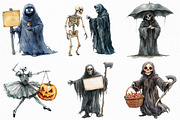 Halloween Funny Reaper Clipart, an Illustration by Craft Nest (Thumbnail 5 of 6)