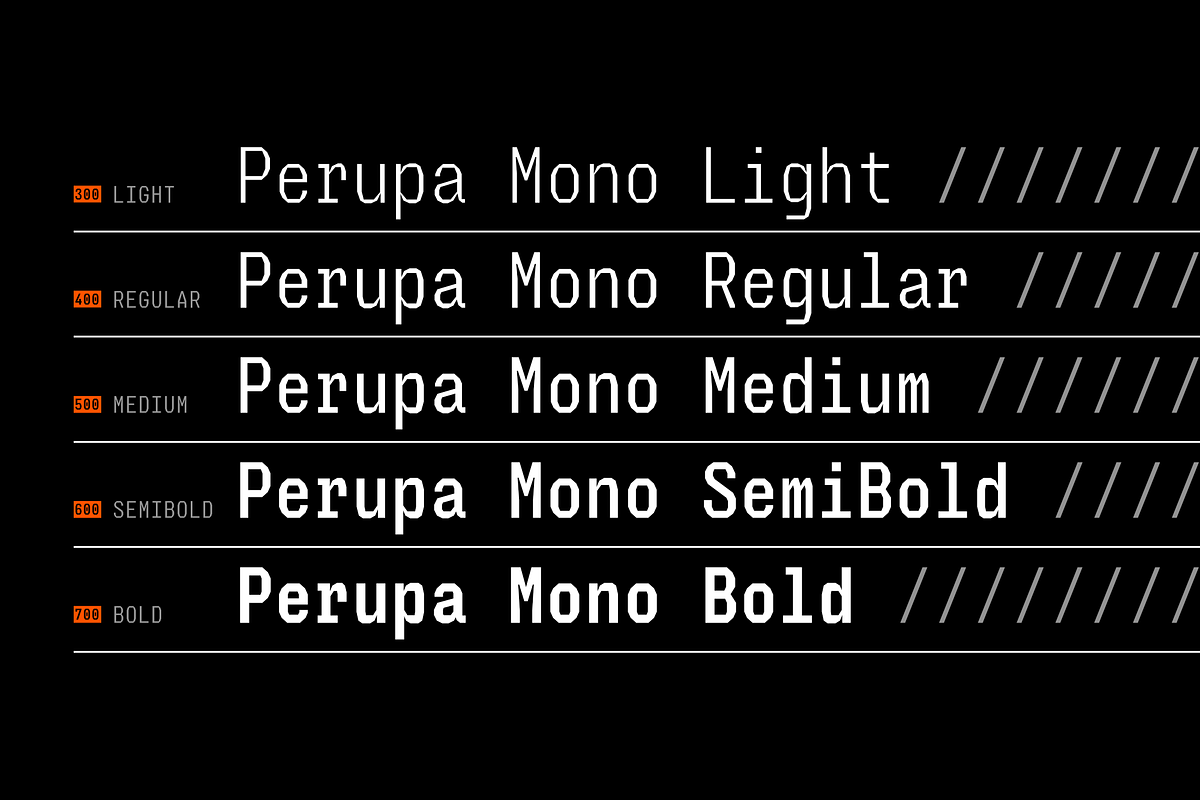 Perupa Mono | Polygonal Monospace, a Sans Serif Font by Wahyu & Sani Co. (Photo 2 of 14)