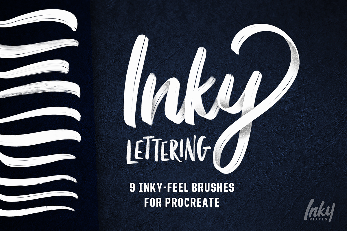 Inky Lettering Procreate Brushes, a Brush Add-On by Inky Pixels (Photo 1 of 10)