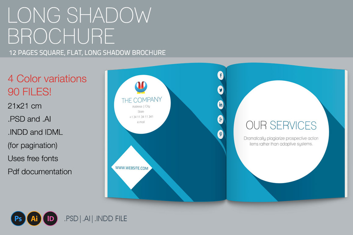 Long Shadow Square Brochure Template, a Brochure Template by 8Link (Photo 1 of 2)