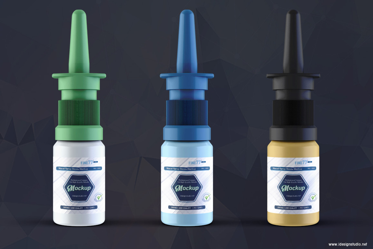 Nasal Spray Bottle Mockup, a Packaging Mockup by idesignstudio (Photo 4 of 6)