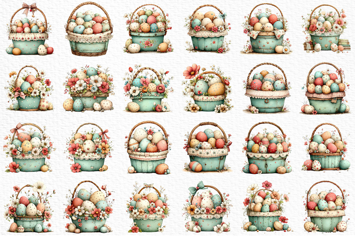 Easter Basket Clipart Png, an Illustration by Craft Nest (Photo 6 of 11)
