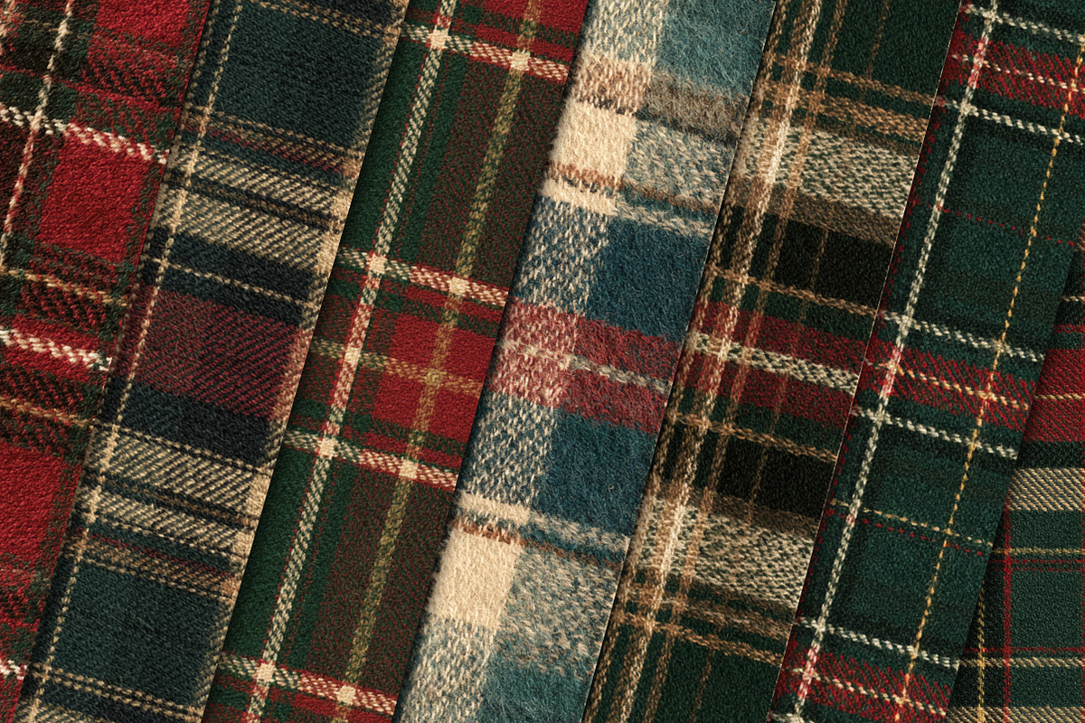 Vintage Christmas Tartan Paper, a Pattern Graphic by Black Bird Studio (Photo 2 of 6)