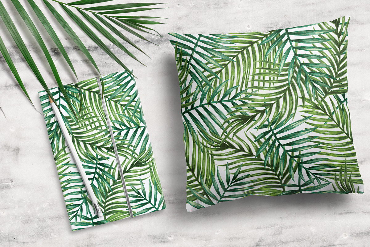 Palm leaves seamless pattern, a Pattern Graphic by Bigio Designs (Photo 2 of 6)