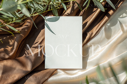 Greenery Invite Card Mockup, a Product Mockup by TatiMockup