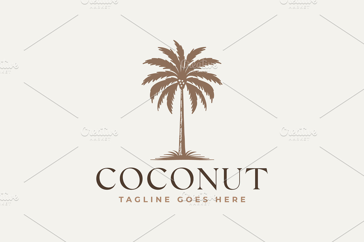 retro coconut palm tree icon logo, a Branding & Logo Template by Blazybone (Photo 2 of 2)