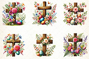 Watercolor Cross And Flowers Easter, an Illustration by DreamCafeArt (Thumbnail 3 of 5)