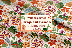 Hand drawn tropical floral patterns, a Pattern Graphic by Tani Kuzminka