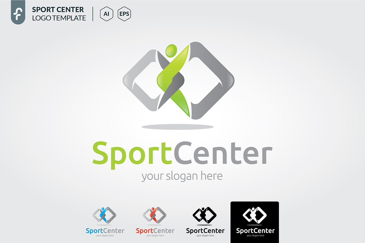 Sport center logo template, a Branding & Logo Template by ft.studio