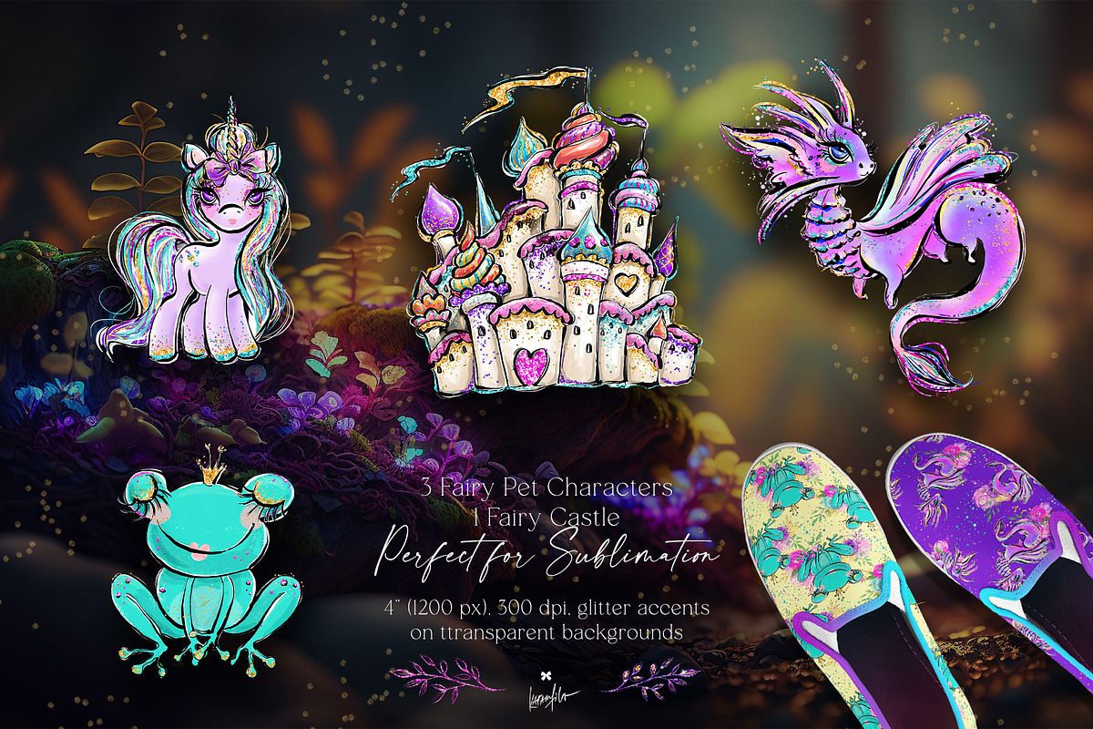 Fairies Dragon Unicorn Frog Clipart, an Animal Illustration by KaramfilaS (Photo 5 of 8)