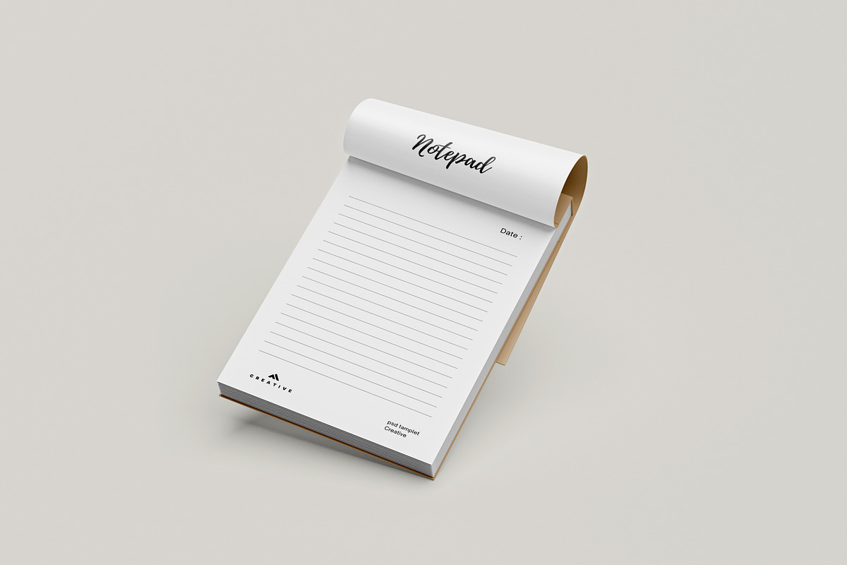 vol 2 Notepad A6 Mockup, a Books & Magazine Mockup by graphic_keY (Photo 2 of 4)