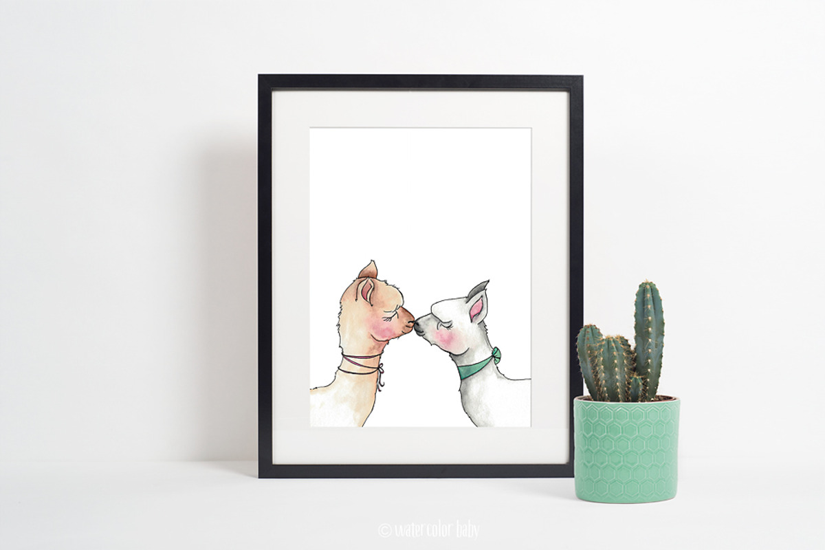 Llama Clipart Watercolor Llamas, an Animal Illustration by Maria B. Paints (Photo 2 of 4)