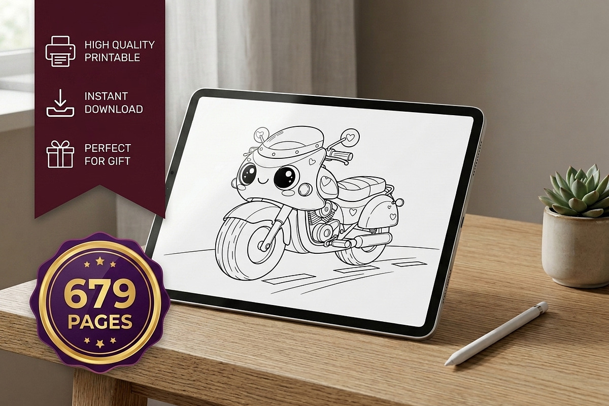 679 General Vehicle Coloring Pages, a Transportation Illustration by ikarifq shop (Photo 1 of 5)