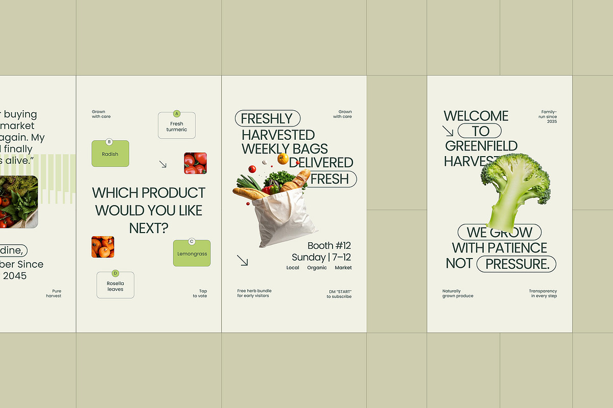 Groceries Instagram Template Pack, a Social Media Template by fakhroo (Photo 3 of 5)