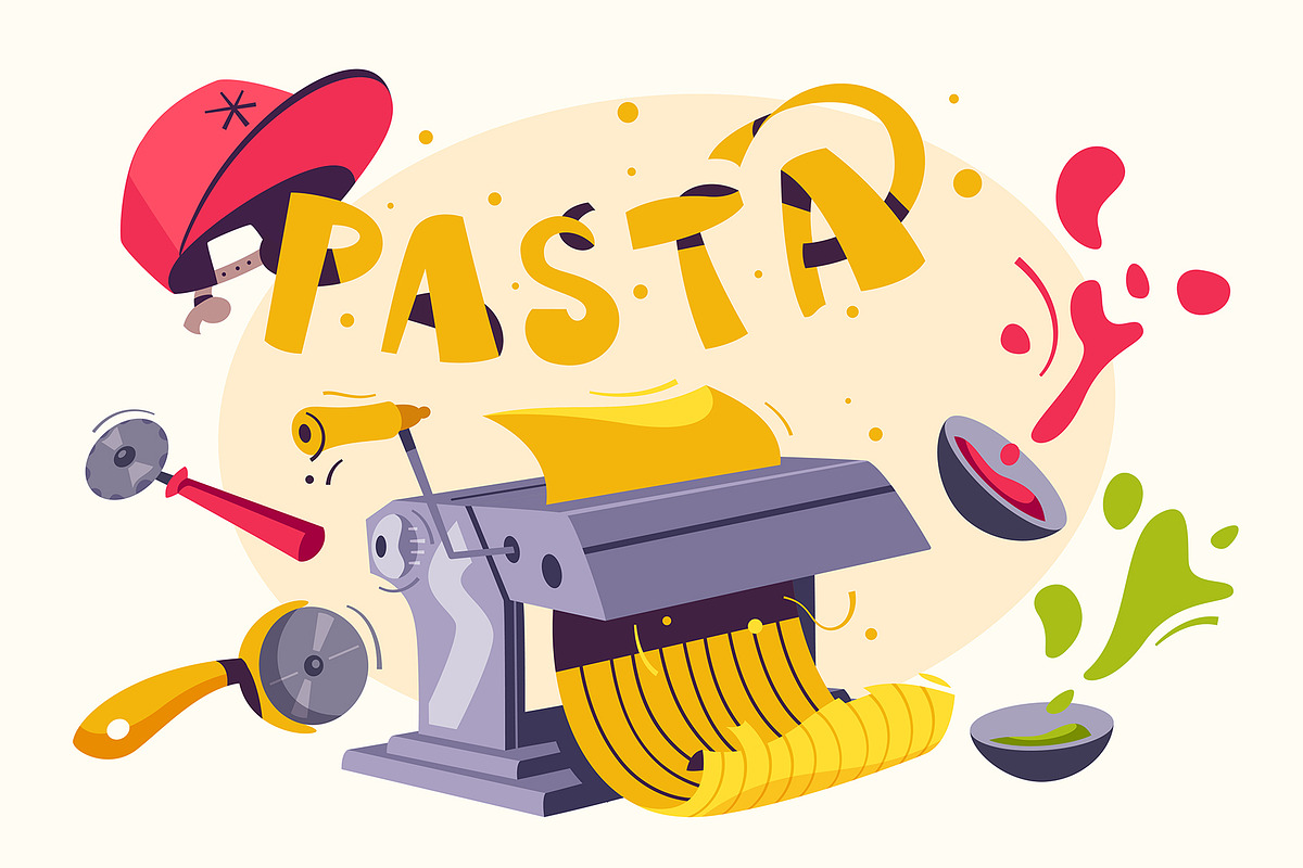 Cooking pasta, a Food Illustration by Dmitry Moiseenko (Photo 2 of 2)