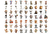 158 Whimsical Quirky Cat Clipart, an Animal Illustration by Art Paradise Studios (Thumbnail 8 of 8)