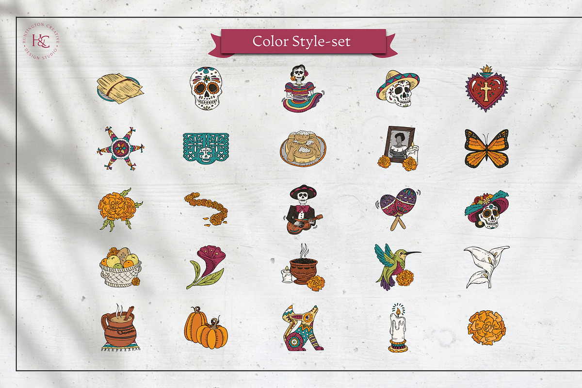 Hand Drawn Dia de los Muertos Images, a Seasonal Illustration by H&C Drawings & Designs (Photo 10 of 15)