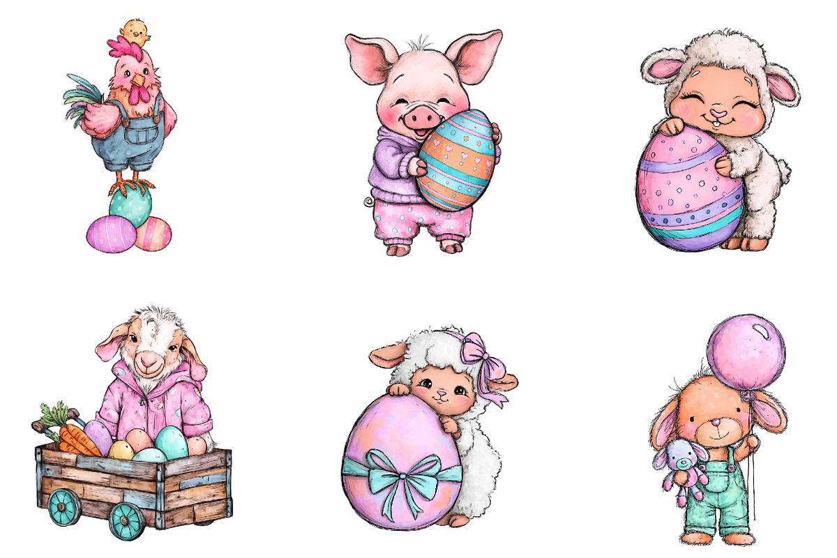 Easter Spring Animals Clipart, an Illustration by CreationArt (Photo 2 of 5)