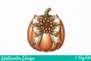 Halloween Pumpkin png vintage shirt, an Illustration by Watercolor design
