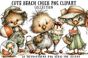 Cute Beach Chick PNG Clipart, a Seasonal Illustration by OK Design (Thumbnail 1 of 6)