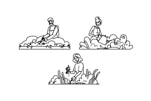 urban rooftop gardening vector, a Person Illustration by pikepicture