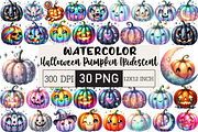 Halloween Pumpkin Iridescent Bundle, an Illustration by Black Bird Studio (Thumbnail 1 of 6)