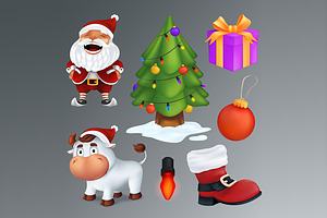 Christmas Cartoon Character Set