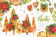 Christmas Rustic, a Decorative Illustration by Ekaterina Mikheeva (Thumbnail 1 of 8)