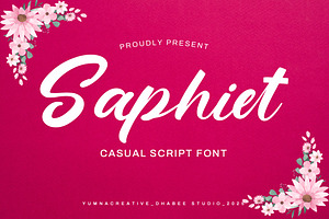 Saphiet - Casual Script Font, a Script Font by Dhabee