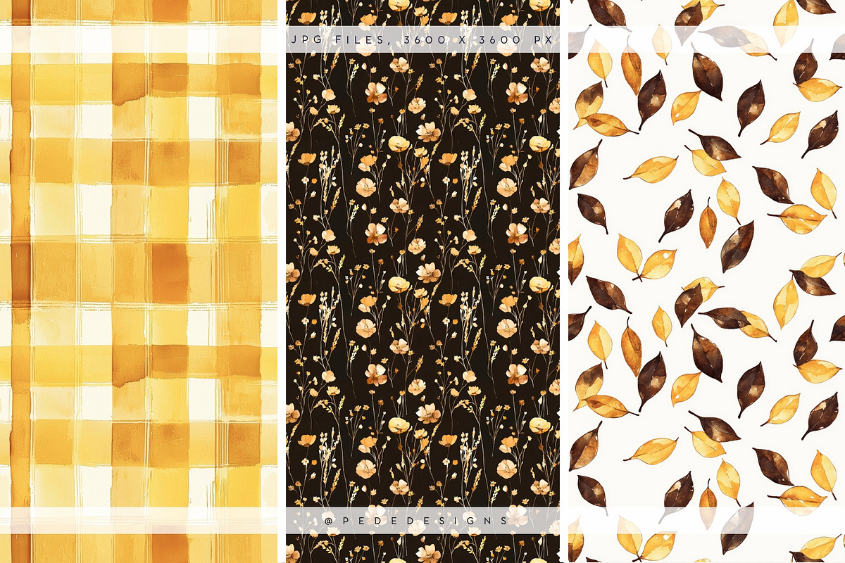 Golden Houf Of Fall Patterns, a Pattern Graphic by PeDe Designs (Photo 3 of 10)