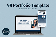 VA Portfolio Website Template Canva, a Landing Page Template by The Chaos Project (Thumbnail 1 of 7)