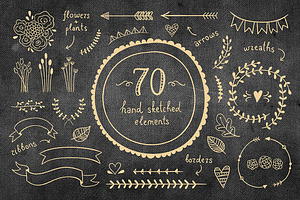 70 Hand Sketched Elements